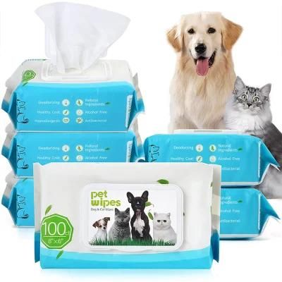 Biokleen Eco Pet Dog Grooming Biodegradable Multipurpose Puppies Lint Free Organic Bamboo Cleaning Pet Cat Paw Ear Wipes Wet 100