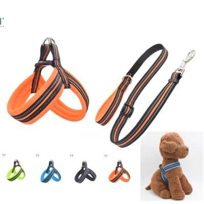 OEM Custom Luxury Designer Air Mesh Dog Harness Nylon Reflective Dog Leash and Harness Set