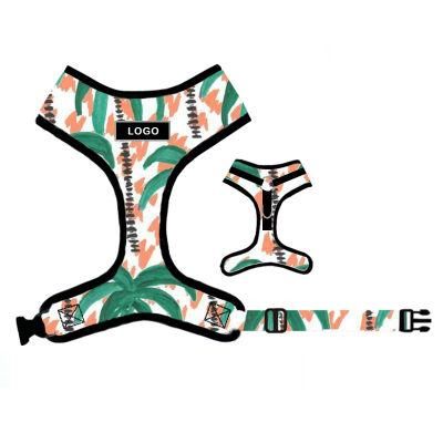 Dog Harness 2020 Colorful Customize Logo Pattern Cute ODM OEM Customize Pattern with Leash Set Dog Collar for Dogs Collars