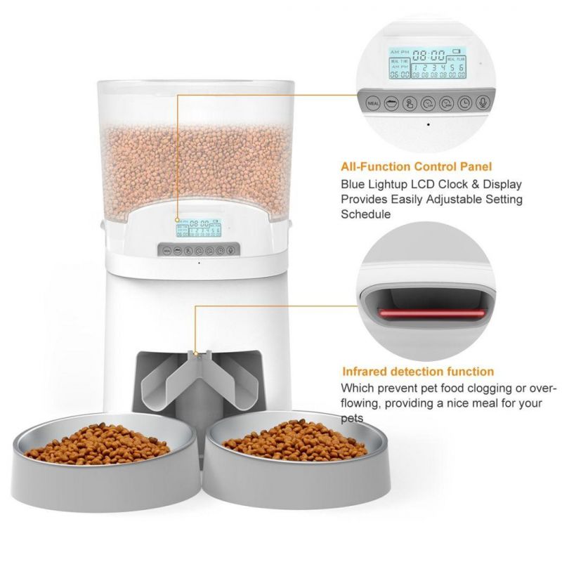 Automatic Two Way Cat Dog Feeder with 7L Large Capacity for Pets Feeder