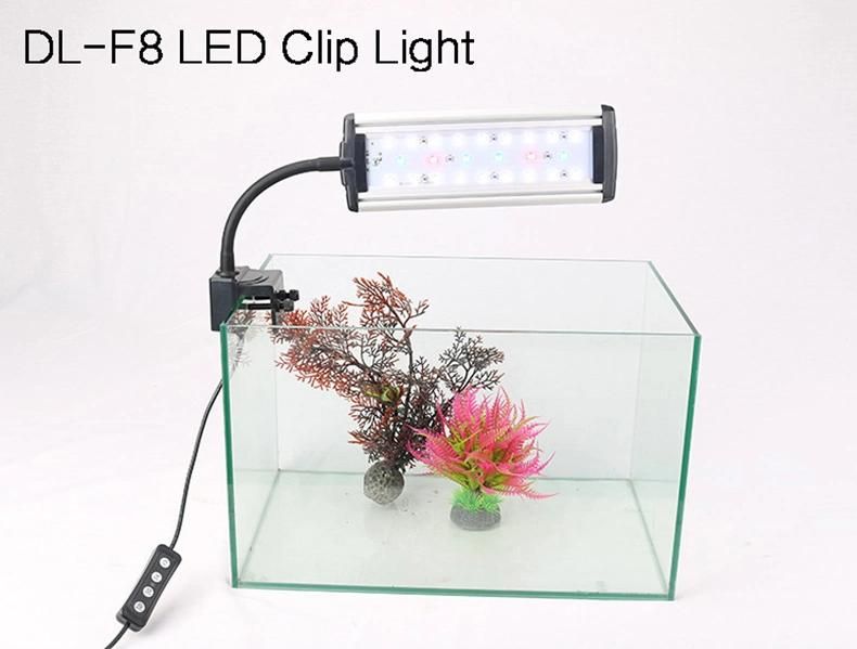 Aquarium LED Clamp Light with Timer 10W on Open Tank