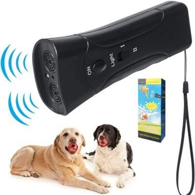 New Ultrasonic Dog Chaser Stop Aggressive Animal Attacks Repeller Flashlight