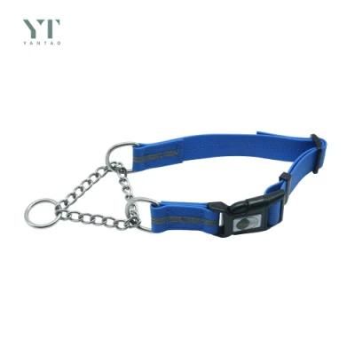 Hot Sale Martingale Dog Collars Adjustable Plain Color P-Choke Chain Pet Dog Training Collar