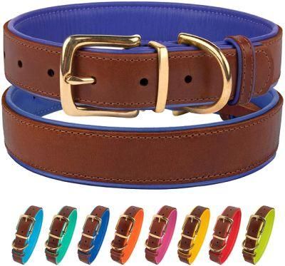 Stylish Handmade Leather Dog Collar with Multiple Colors