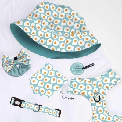 2022 Popular Element Hats and T-Shirt Matching Pet Dog Harness New Arrive 6 Piece Set and Sailor Dog Bow
