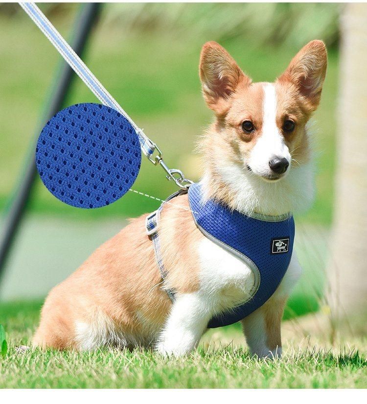 Dog Cat Harness Vest Reflective Walking Lead Leash for Puppy Dogs Polyester Mesh Harness for Small Medium Dog Pet Products