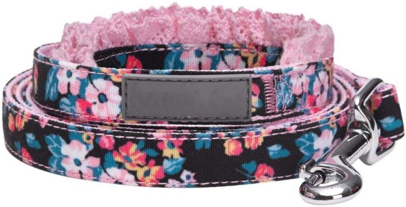 Elegant Lace Floral Pattern Dog Leash