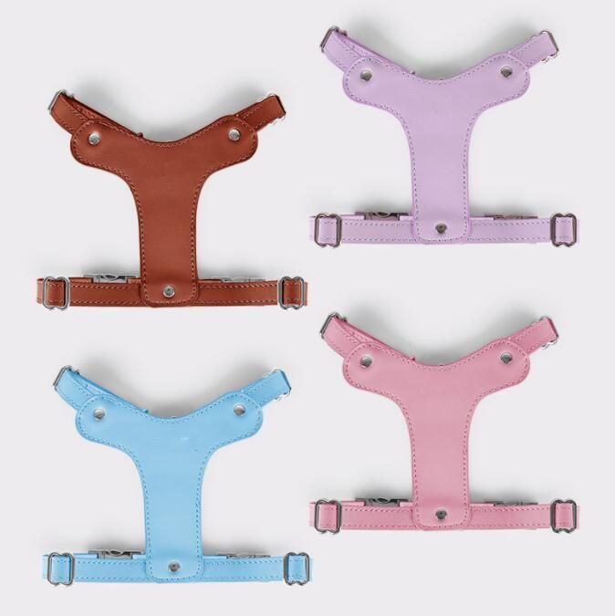 Custom Adjustable Leather Dog Harness with Multiple Colors Option