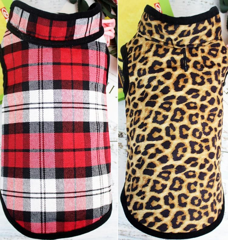 Thicken Double-Faced Industrial Style Plaid Warm Stand-up Collar Dog Jacket Coat Costume Winter Dog Clothes