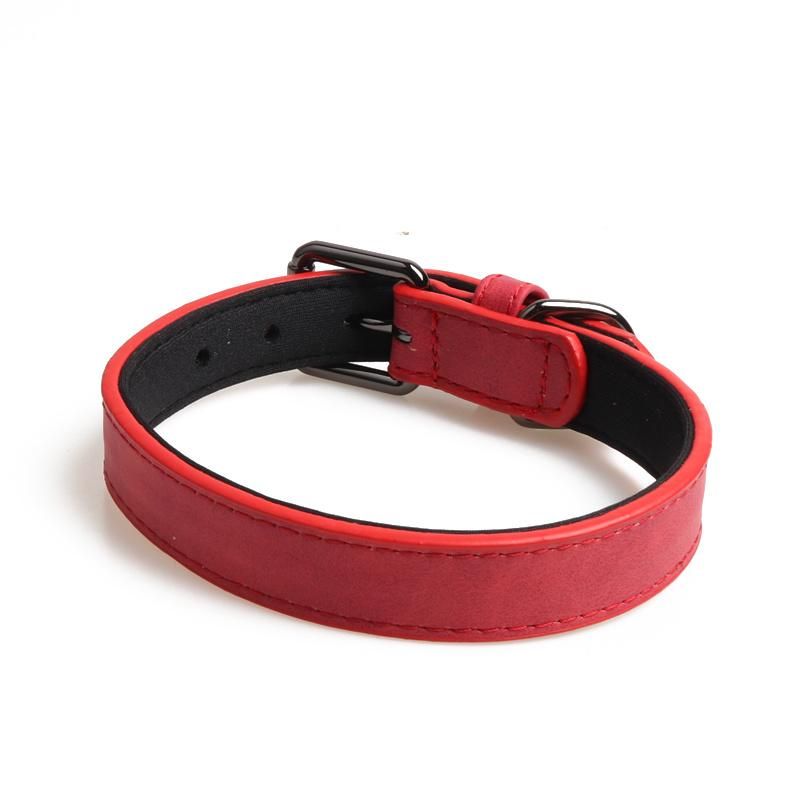 Wholesale Personalized Adjustable Luxury Pure Multiple Color Padded Genuine Real Leather Pet Dog Collar