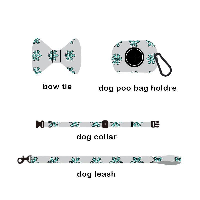 Custom Design Dog Harness Collar Leash Poo Bag Neoprene Padding and Custom Logo