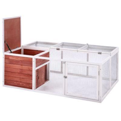 61.8 Inches Bird Playpen Pet House Small Animal with Enclosed Run for Outdoor Garden Backyard