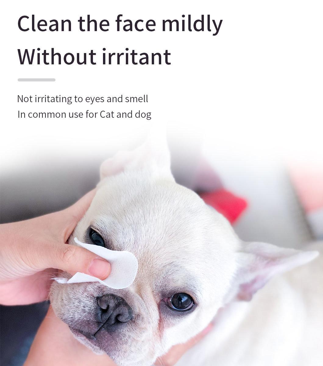 100% Carefully Pet Wipes Made of 100% Pure Water No Irritating for Pet Skin and Body
