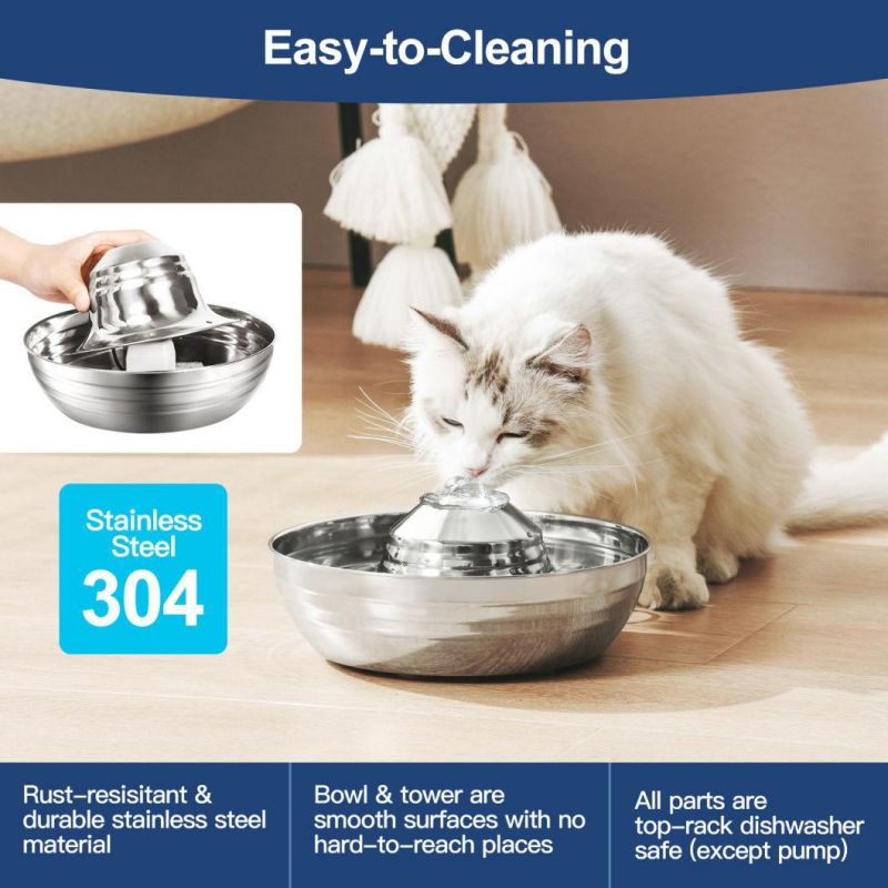 2L Automatic Pet Water Feeder Stainless Steel Water Fountain