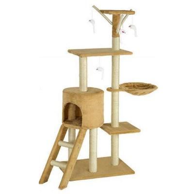 China Factory Wholesale Luxurious House Customized Plush Big Pet Condo Natural Sisal Wood Scratcher Furniture Cat Tree