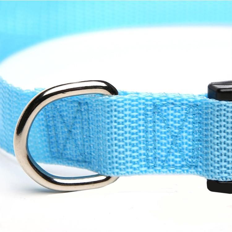 OEM Custom Luxury Personalized Logo Adjustable Blank Plain Nylon Pet Dog Collars