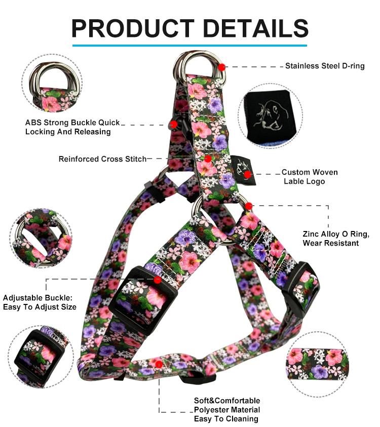 Luxury Pet Dog Vest Collars Harness Easy Walking Dog Harness with Leash Collar