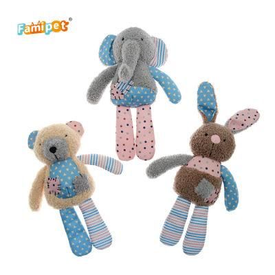 Wholesale Supplier Doll Patched Squeaky Custom Plush Dog Toys