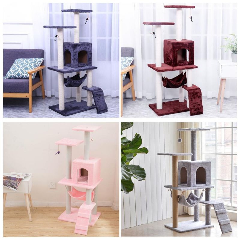 Manufacture Customized Wood Climbing Cat Furniture Cat Condo Tower House Best Selling Products Cat Tree