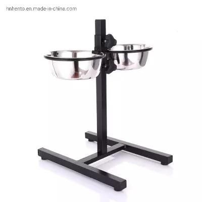 Factory Custom Dog Bowls Stainless Steel Double Pet Dog Bowls Adjustable Height Stand Feeding Station