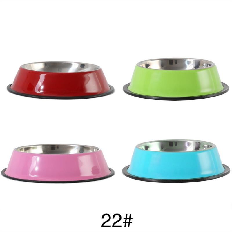 Color Printed Stainless Steel Pet Dog Bowl Pet Water Food Bowl Metal Pet Food Container