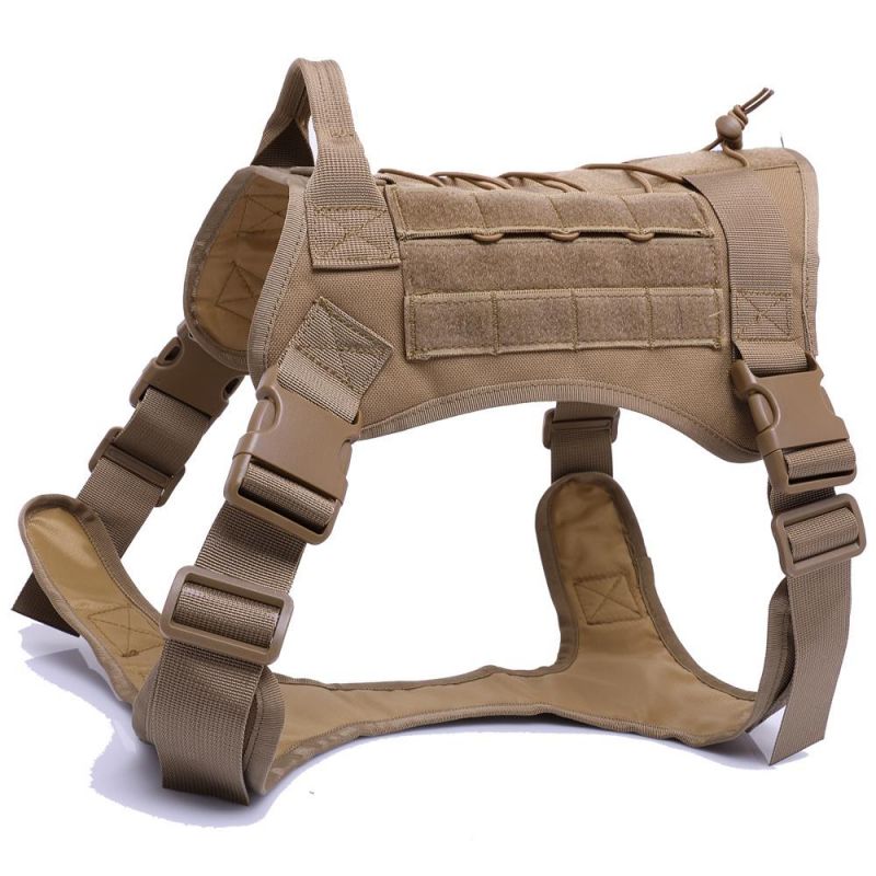 Wholesale Tactical Training Dog Harness Military Adjustable Nylon Vest Clothes Pet Products Leash