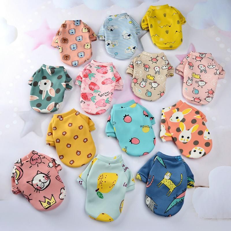 Cute Pet Clothes Cartoon Pet Clothing Summer Shirt Casual Vests Cat T-Shirt Puppy Dogs Clothes for Small Pets