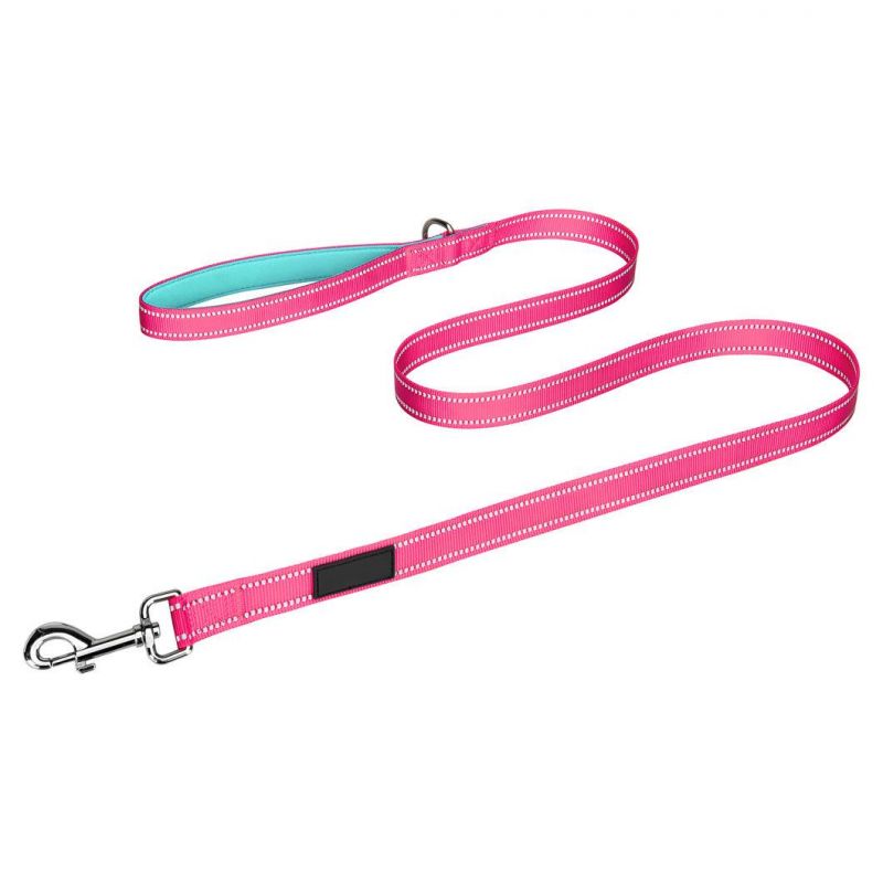 Double-Sided Reflective Dog Leash Padded Handle Nylon Dogs Leashes for Walking, Training Lead for Large, Medium & Small Dogs