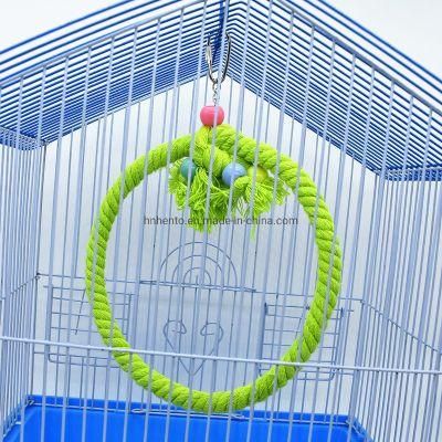 Pet Birds Teeth Care Chew Sticks Toy Colorful Parrot Bird Teeth Care Parrot Cotton Rope Bird Cage Toy Parrot Colorful Rope Ring