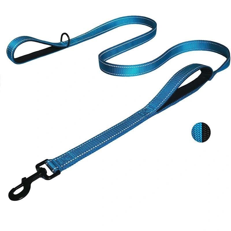 Dog Leash with 2 Padded Handle for Control Safety