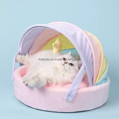 Wholesale Washable Winter Warm Pet Dog Bed Custom Fluffy Soft Round Cat Bed