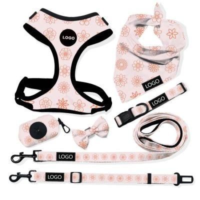 Neoprene Dog Harness Dog Accesories Pet Supplies Dog Rubber Leash Accesotios PARA Mascotas Sublimation Pet Collar