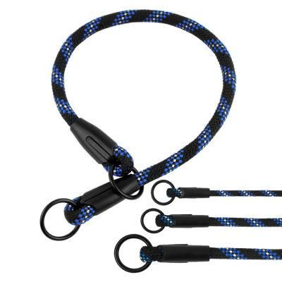 Specialized Reflective Rope Dog Choke Collar, Braided Training Slip Collars for Dogs Small Medium Large Puppy