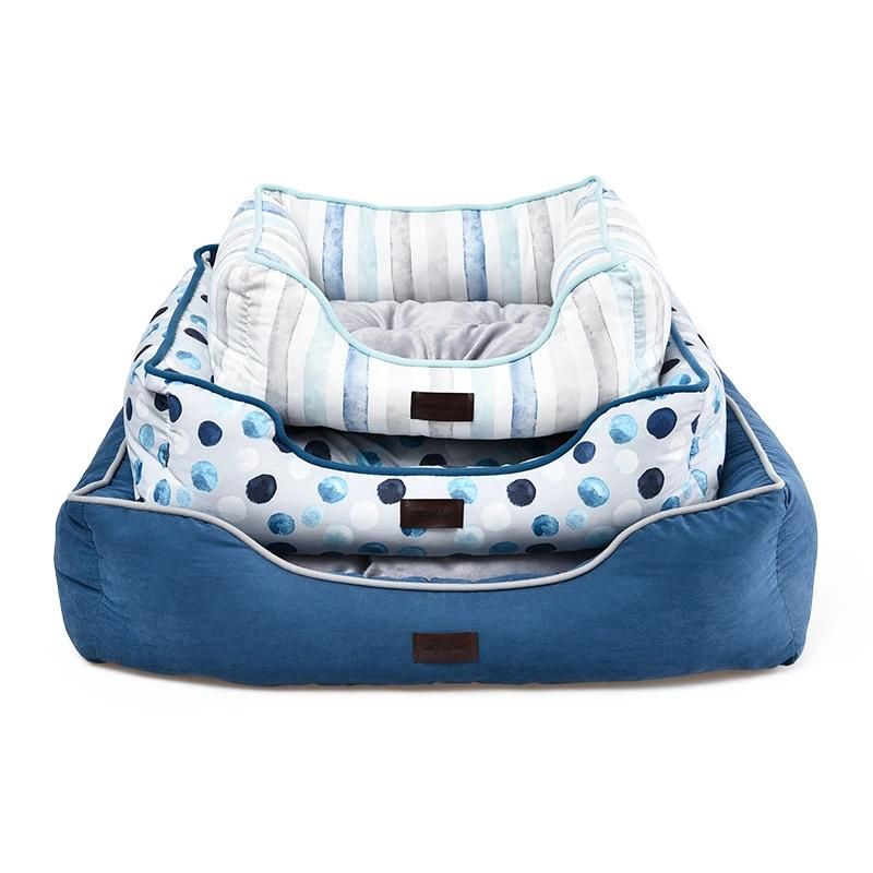 Classic Style Various Striped DOT Pet Bed Recycled Material Dog Bed