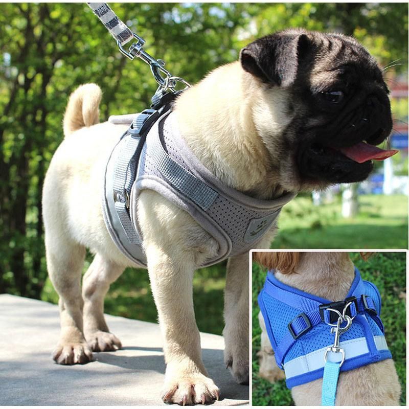 Vest Harness Leash Adjustable Mesh Vest Dog Harness Collar Chest Strap Leash Harnesses