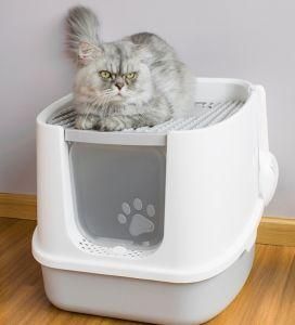 Double Door Clamshell Fully Enclosed Cat Toilet Cat Litter Box V