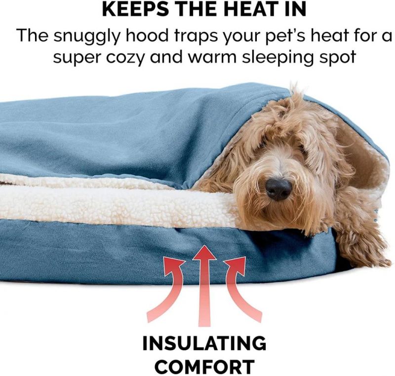 Orthopedic Round Cuddle Nest Faux Sheepskin Snuggery Blanket Burrow Pet Bed