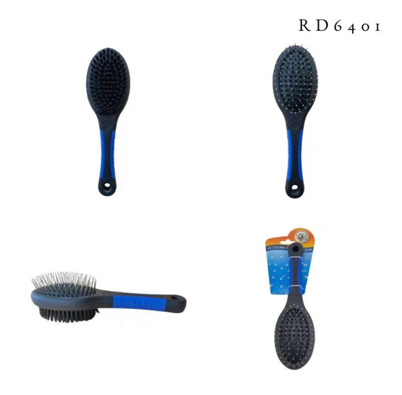 Hot Selling Dog Pet Products 2 Sided Dog Grooming Brush Pet Comb Blue-L