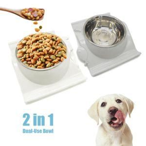 Double Stainless Steel Pet Dog Water Food Bowl Durable Pet Dog Cat Water Feeding Bowl No Slip Pet Dog Food Water Bowl