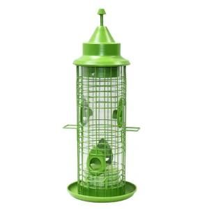 Outdoor Light Green Metal Bird Feeder Anti-Squirrel Large-Capacity Hanging Hummingbird Feeder