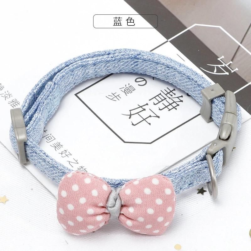Cat Collars Cotton Striped Bowknot Necklace Tie Puppy Bandana Collar