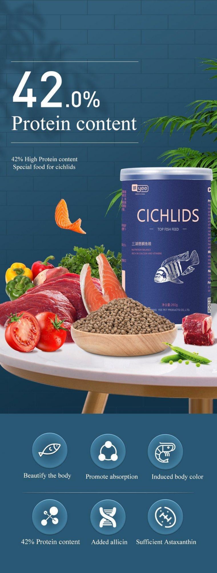 Cichlid Feed Growing Fish Food Animal Food Products