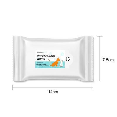 Biokleen Portable Pet Ear Teeth Cleaner Finger Cotton Grooming Wipes Non-Woven Fabric Unscented Pet Grooming Wipes