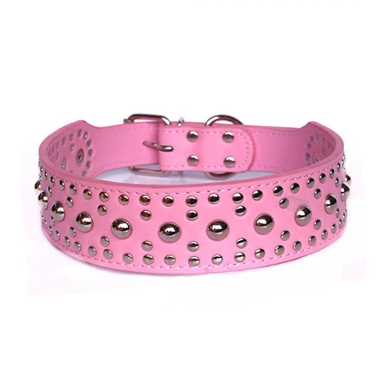 PU Pet Collar Mushrooms Rivet Studded Leather Dog Collar