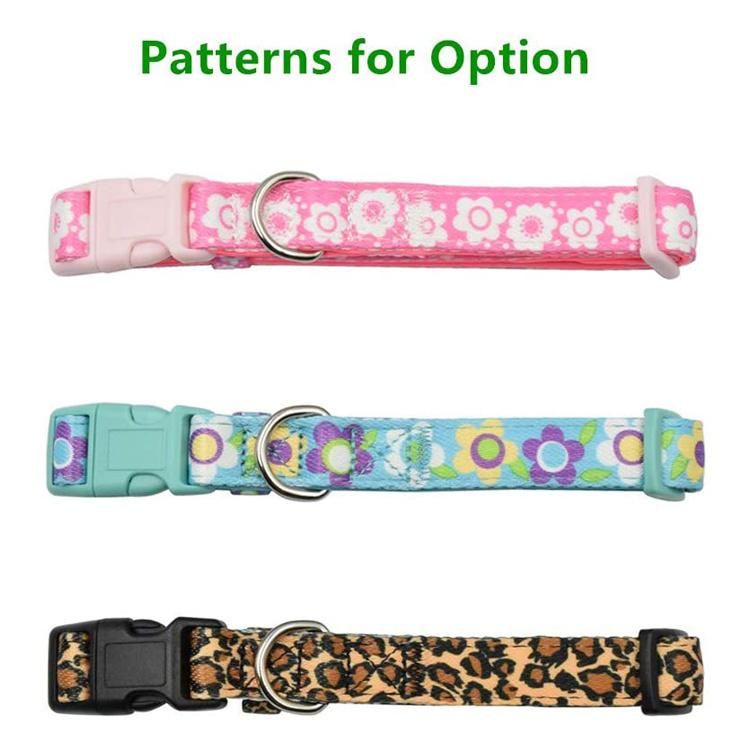 High Quality Custom Logo Polyester Printing Pet Dog Collar Soft Neoprene Padded Print Camouflage Dog Collar Leopard Grain Dog Collar