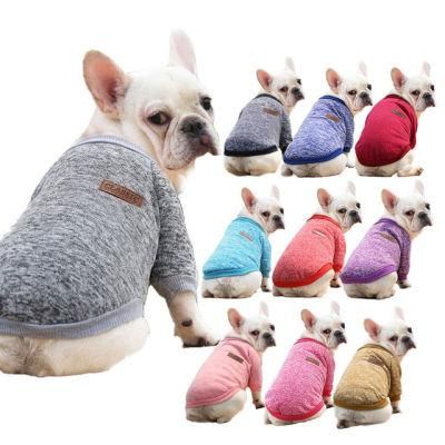 Classic Knitwear Sweater Fleece Coat Soft Thickening Warm Shirt Winter Pet Dog Cat Clothes, Puppy Costume Clothing for Small Dog
