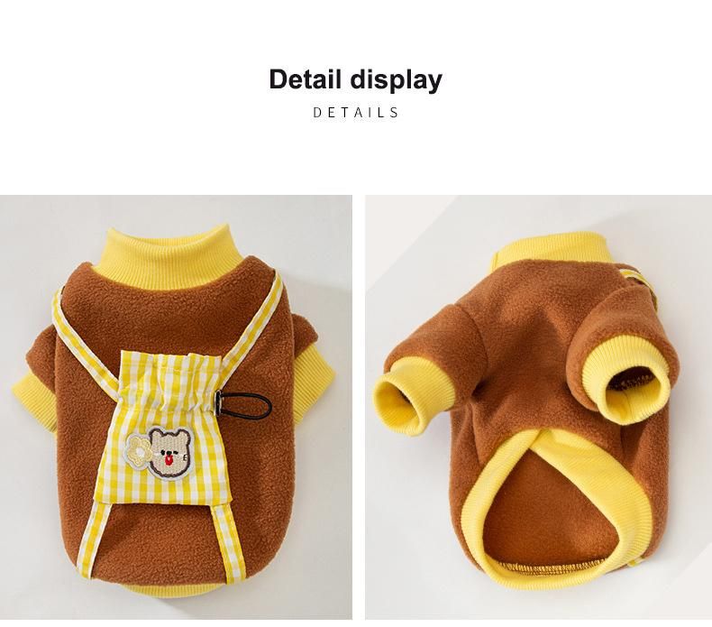 New Spring Summer Cute Little Bear Cartoon Backpack Hat Small Dogs Cat Suit Cloth Pet Clothes
