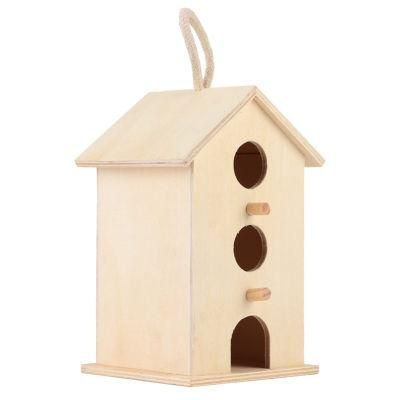 Wooden Outdoor Pet Hemp Rope Simulation Bird Nest Hanging Bird Cage