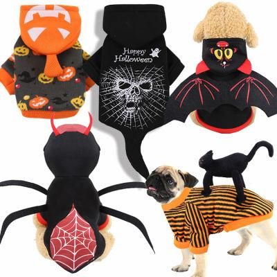 Dog Clothes Halloween Christmas Uniform Funny Cat Pet Clothes Autumn and Winter Pumpkin Clothes Two Feet