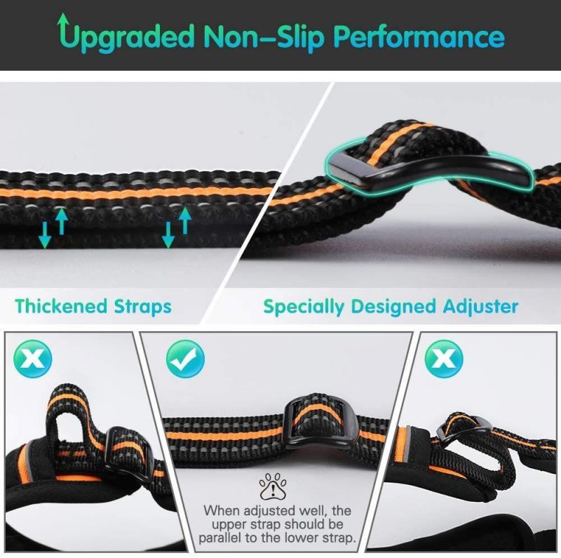 Adjustable Reflective Breathable Oxford Soft Dog Harness Easy Control Front Clip for Small Medium Large Dogs